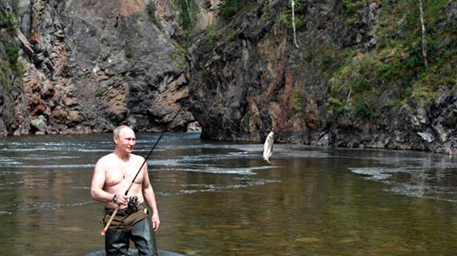 Putin'in tatil fotoraflar yaynland