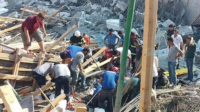 Son Dakika!.. Hatay'da okul inaatnda gk: 1 l, 3 yaral