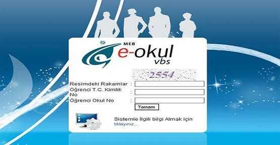E-Okul veli bilgilendirme sistemi renci kayt ekran 