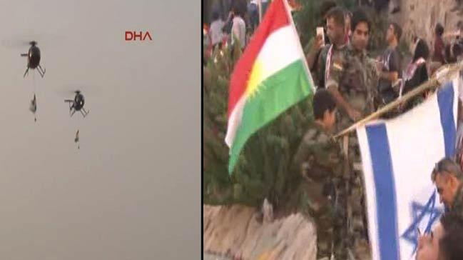Erbil'deki referandum etkinliklerinde srail bayra