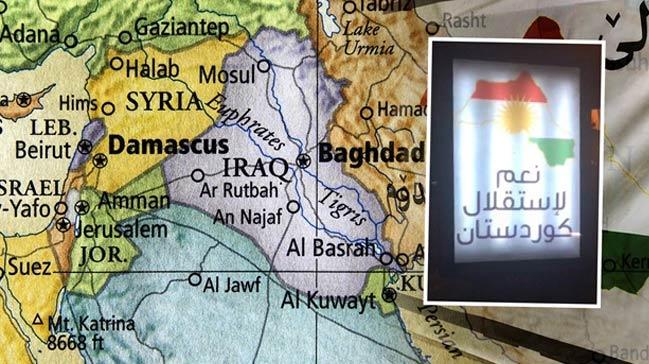Erbil sokaklarnda skandal harita: Trkiyeyi bldler!