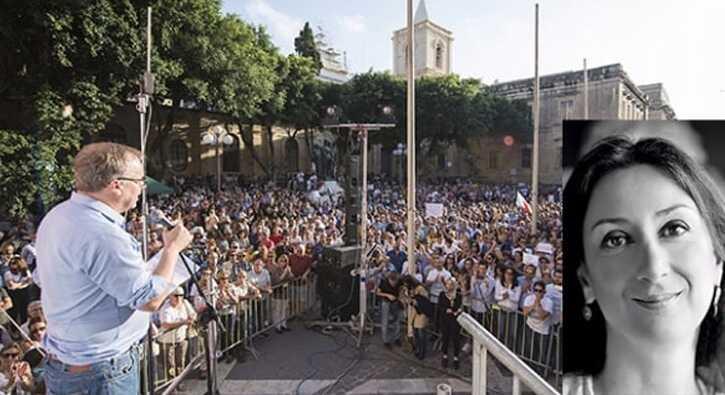 Malta'da binlerce kii ldrlen gazeteci Galizia iin yrd