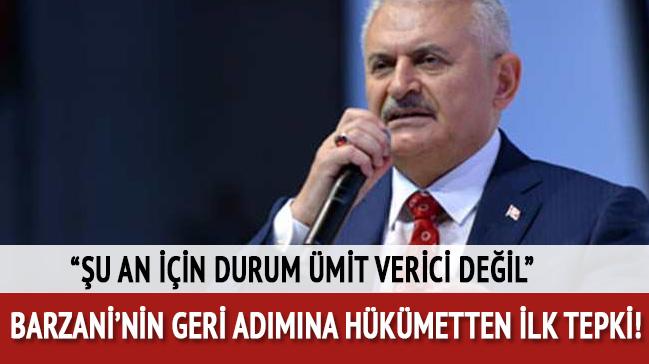 Babakan Yldrm'dan Barzani'nin kararna sert tepki