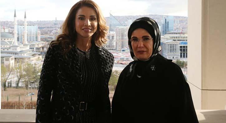 Emine Erdoan Kralie Rania ile bir araya geldi