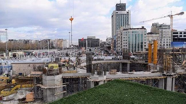 Taksim'e yaplan caminin ana tayclar tamamland