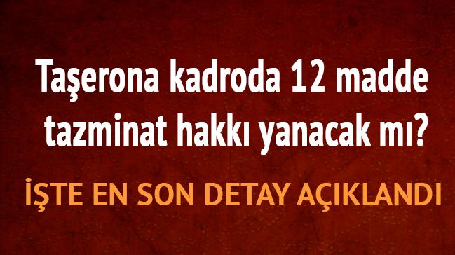 Taerona kadro son dakika 12 madde nedir Taeron ii tazminat hakk yanacak m" 