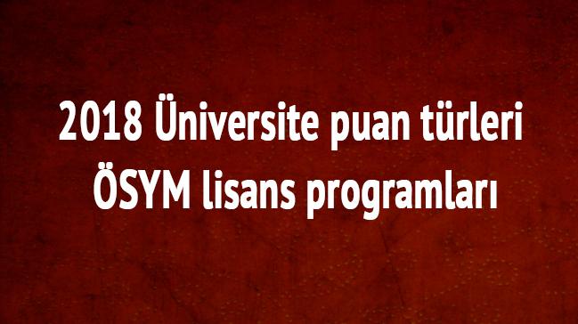 2018 niversite puan trleri - SYM lisans programlar