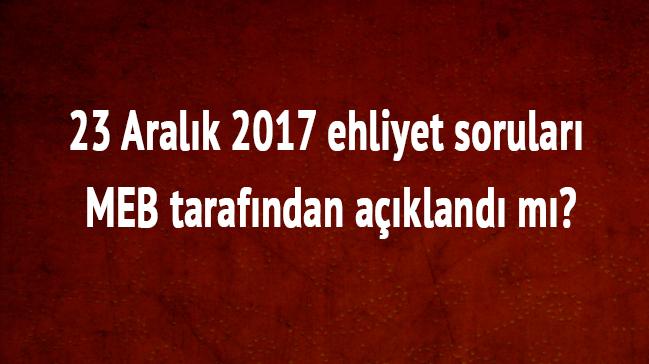 Ehliyet sorular 23 Aralk 2017 akland m"