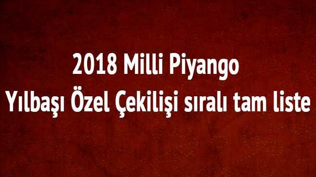 31 Aralk 2018 MLL PYANGO ekili sonular sral tam liste Milli Piyango bilet no sorgulama