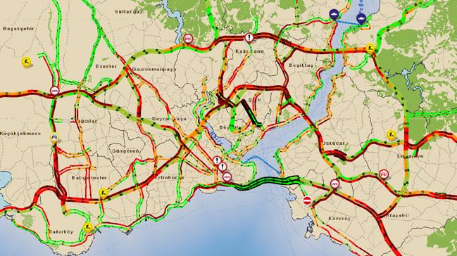 3 gnlk ylba tatilinin balamasyla stanbul'da trafik younluu yzde 79'u buldu