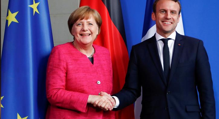 Macron'dan Merkel aklamas: Gl dayankl hkmet kurulmasndan yanayz