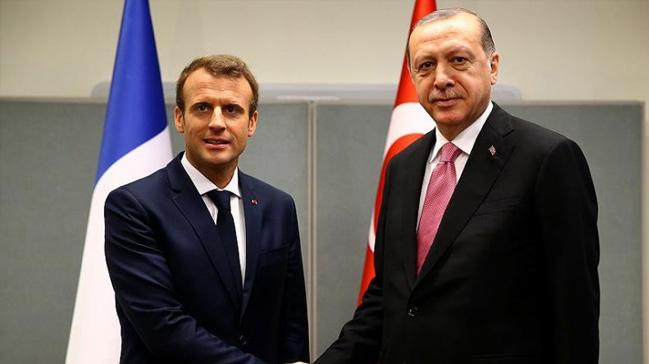 Cumhurbakan Erdoan, Macron'la grt