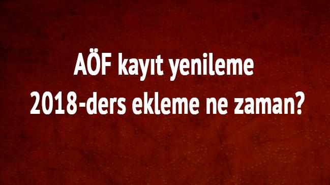 AF ders ekleme haftas ne zaman"