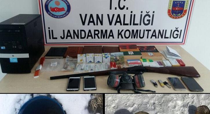 Van'da PKK'ya ait ok sayda yaam malzemesi ele geirildi
