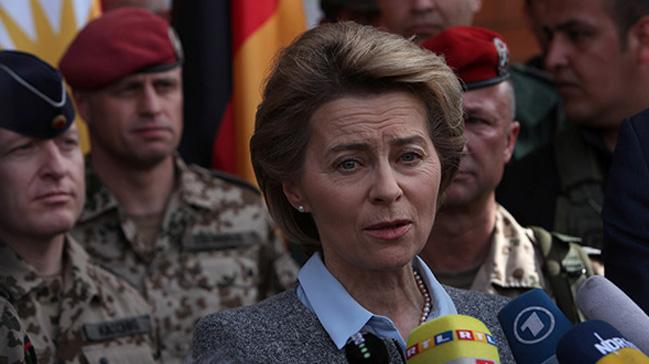 Almanya Savunma Bakan Leyen'a Erbil'de resmi trensiz karlama