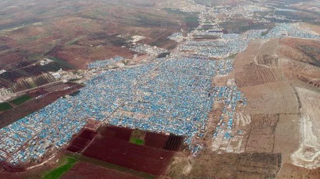 PKK/YPG'lilerin hedefi olan kamp havadan grntlendi