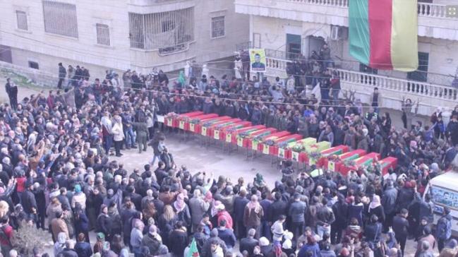 Afrin'de terrist cenazeleri bir bir kaldrlyor
