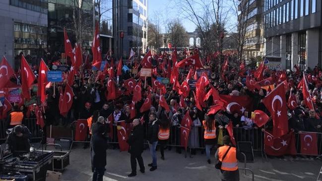 Brksel'de Zeytin Dal Harekatna destek mitingi