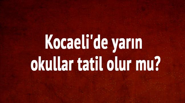 Kocaeli'de yarn okullar tatil olur mu"