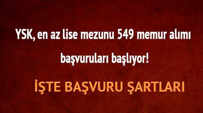 YSK memur alm 549 bo kadro iin bavuru sayfas formu