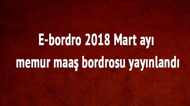 E-bordro 2018 Mart ay memur maa bordrosu