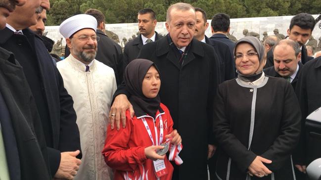 Cumhurbakan Erdoan, milli kayak Aye Kader Yavuz'u tebrik etti