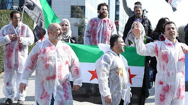 Belika'nn bakenti Brksel'de, Suriye rejimi ve Rusya'nn saldrlar protesto edildi