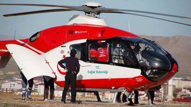 3 gnlk bebek helikopter hava ambulans ile Kayseriye sevk edildi
