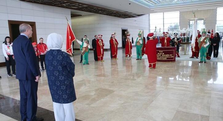 Cumhurbakan Erdoan' Esenboa Havaliman'nda Mehter Takm karlad