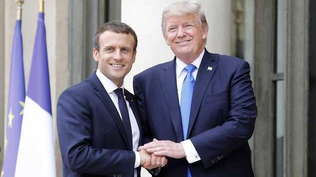 Macron, Trump'la Filistin konusunu grecek