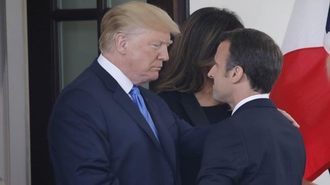 Fransa Cumhurbakan Macron ABD'de
