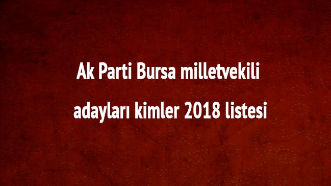 Bursa Ak Parti milletvekili adaylar kimler 2018 Ak Parti Bursa milletvekili listesi son dakika 