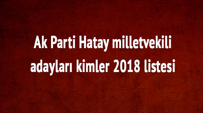 2018 Hatay milletvekili adaylar kimler Ak Parti Hatay milletvekili listesi son dakika 