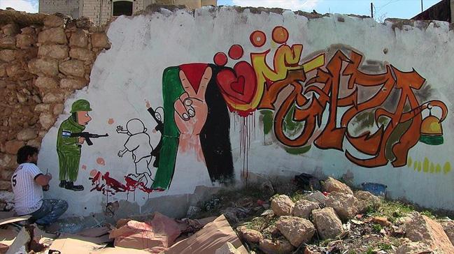 dlib'den Kuds ve Gazze'ye grafitili destek