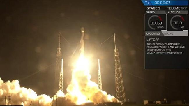 SpaceX, telekom uydusu frlatt
