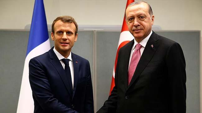 Cumhurbakan Recep Tayyip Erdoan ile Fransa Cumhurbakan Emmanuel Macron telefonda grt