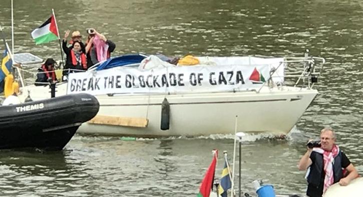 'Gazze'ye zgrlk Filosu' Seine Nehri'nden geti