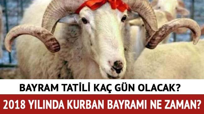 Kurban Bayram 20 Austos Pazartesi balayacak