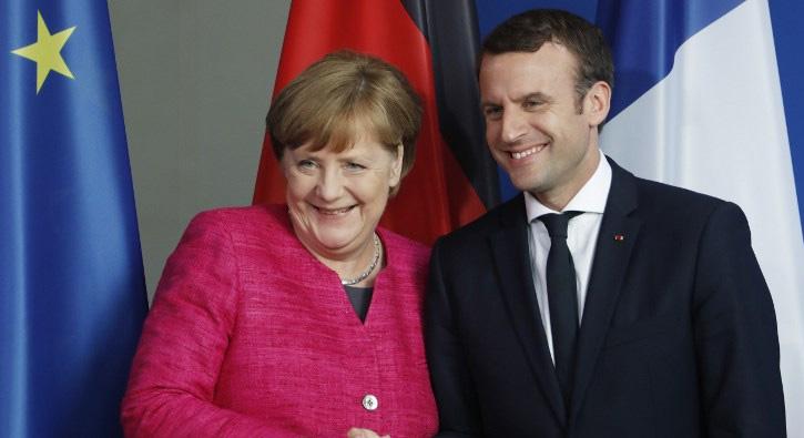 Macron ve Merkel ortak basn toplants dzenledi
