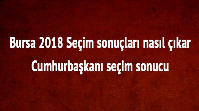 Bursa 2018 Seim sonular nasl kar Cumhurbakan seim sonular 