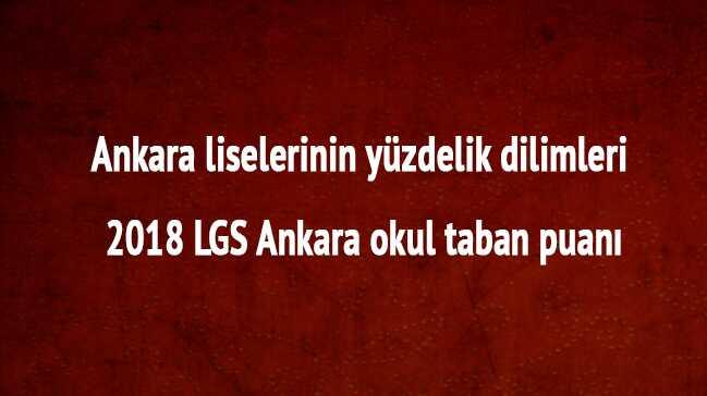Ankara liselerinin yzdelik dilimleri 2018 LGS Ankara okul taban puan