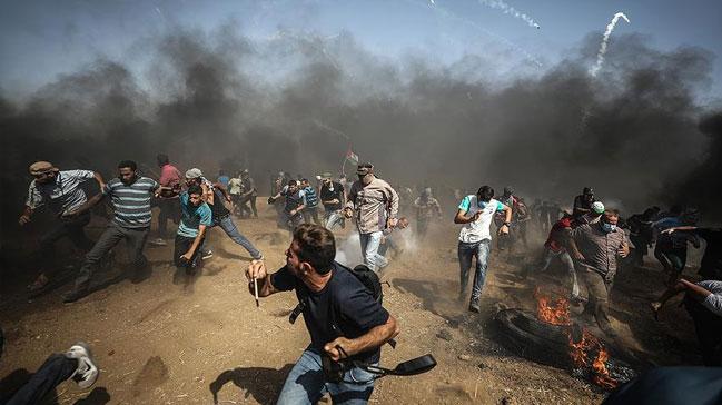 srail askerleri Gazze snrnda 1 Filistinliyi yaralad  