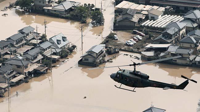 Japonya'daki sel felaketinde l says 195'e kt