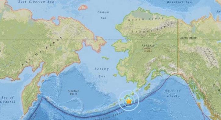 Alaska Yarmadas'nda 6.0 byklnde deprem meydana geldi 