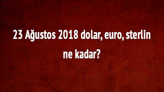 23 Austos dolar euro sterlin 1 dolar ka TL"