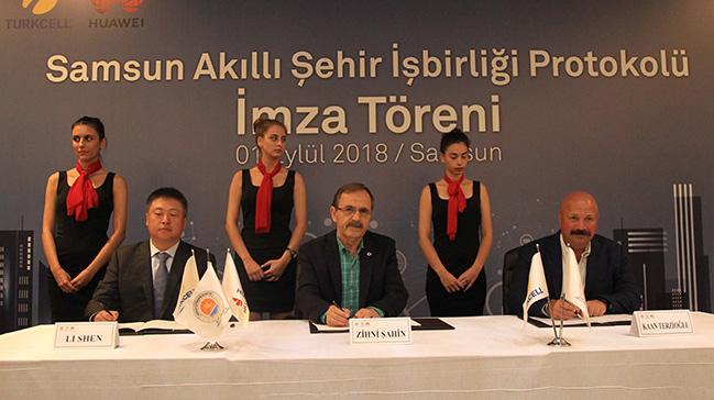 Turkcell ve Huawei Samsun'da akll ehir iin ibirlii yapt