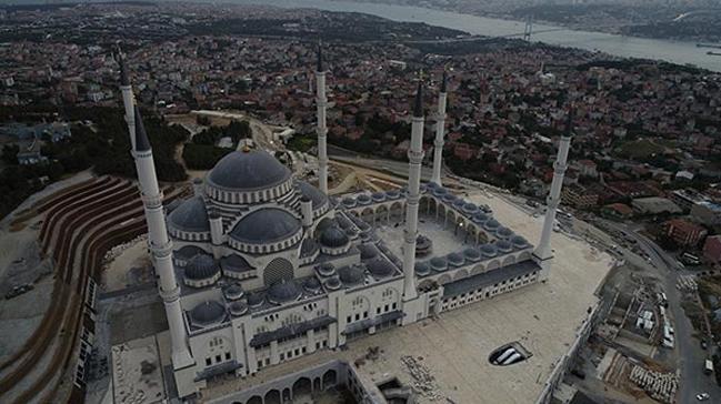 amlca Camii inaatnda son durum havadan grntlendi  