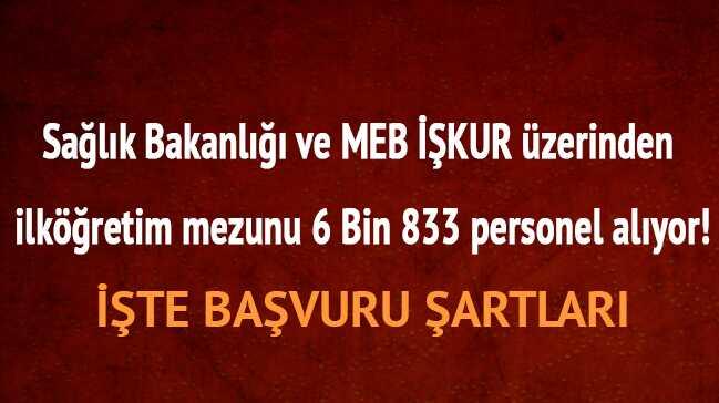 Saglik Bakanligi 6 Bin 833 Personel Alim Yapiyor