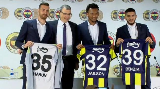 Fenerbahe'de Harun Tekin, Jailson ve Yassine Benzia iin imza treni dzenlendi