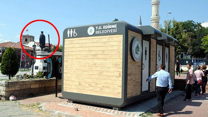 Edirne'de tartma yaratan tuvalet kaldrld 